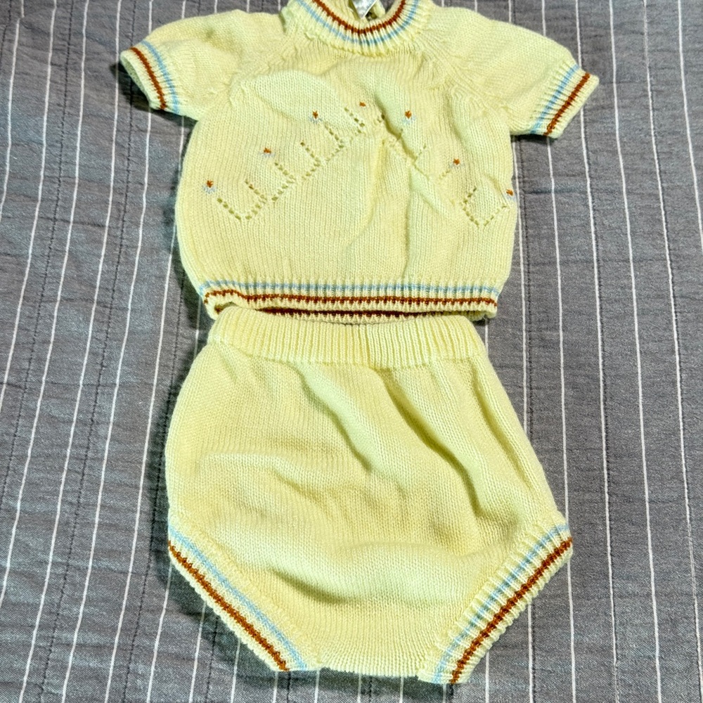 Vintage 80s Friemanit Brand Adorable Baby Knit Set Made in Portugal